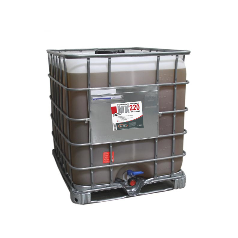 Huile de chaîne de tronçonneuse KETTLITZ-MX220 Minérale - 1000 Litres ISO VG 220 Huile de chaîne de tronçonneuse KETTLITZ-MX220 Minérale - 1000 Litres ISO VG 220