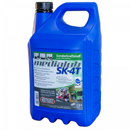 Bidon de mélange pour moteur 4 temps prêt à l'emploi KETTLITZ-Medialub SK-4T - 5 Litres