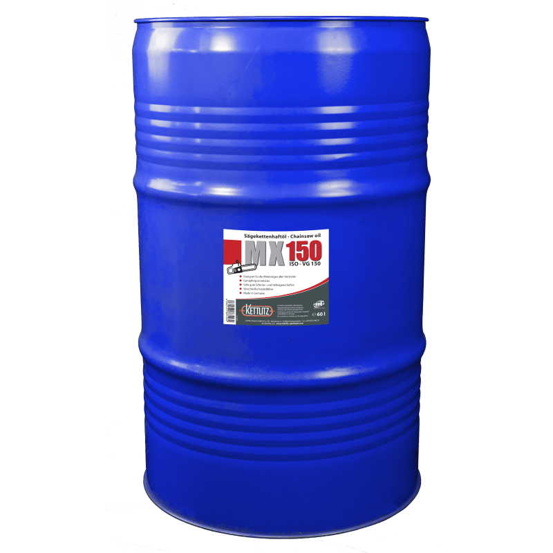 Huile de chaîne de tronçonneuse KETTLITZ-MX150 Minérale - 60 Litres ISO VG 150