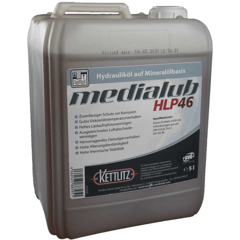 Huile hydraulique KETTLITZ-Medialub HLP 46 - 5 litres Huile hydraulique KETTLITZ-Medialub HLP 46 - 5 litres