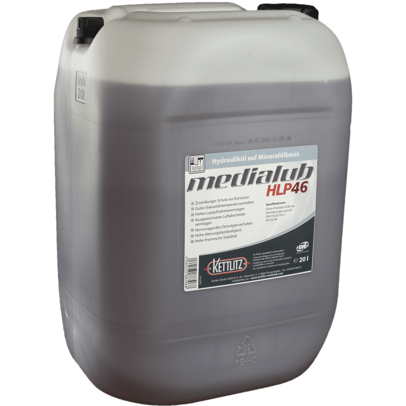 Huile hydraulique KETTLITZ-Medialub HLP 46 - 20 litres Huile hydraulique KETTLITZ-Medialub HLP 46 - 20 litres