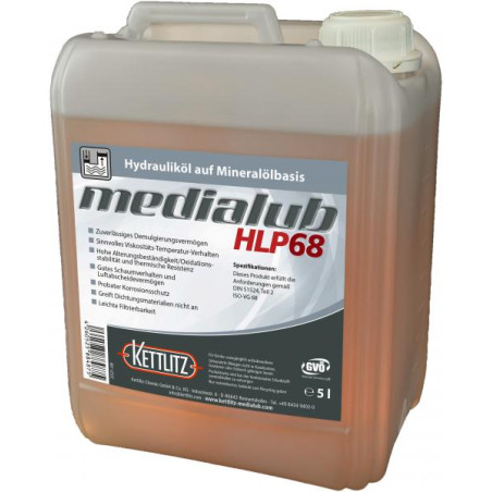 Bidon d'huile hydraulique KETTLITZ-Medialub HLP 68 - 5 Litres