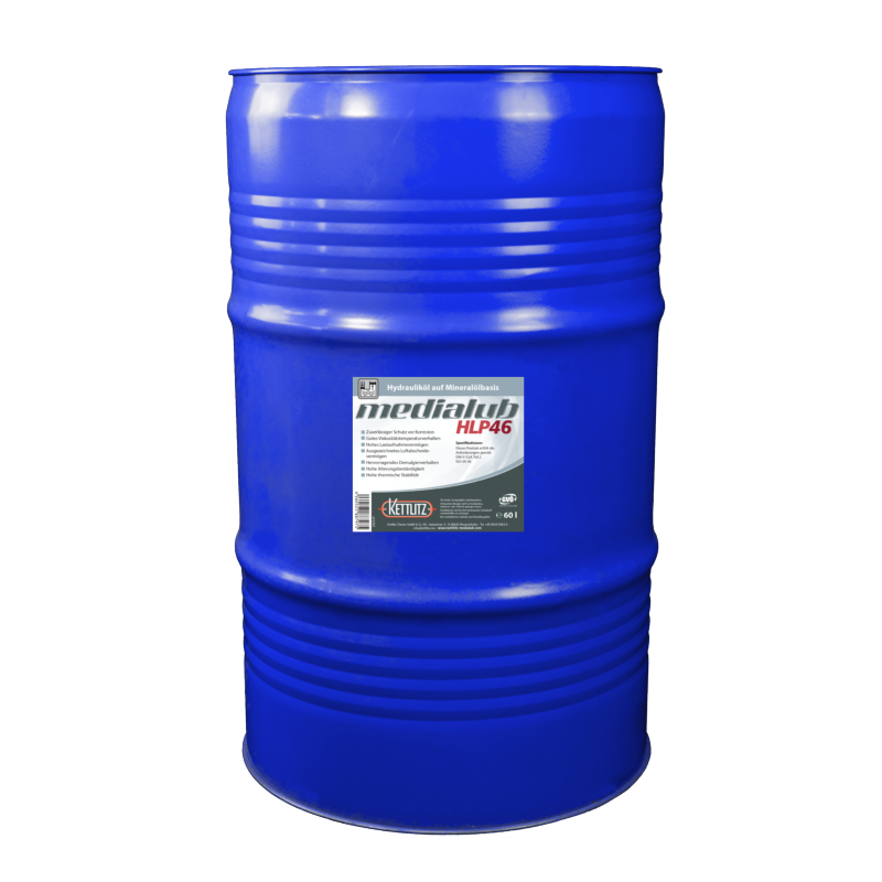 Huile hydraulique KETTLITZ-Medialub HLP 46 - 60 litres Huile hydraulique KETTLITZ-Medialub HLP 46 - 60 litres