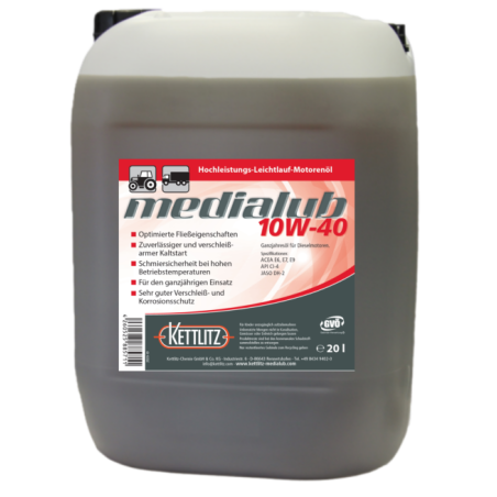 Bidon d'huile moteur KETTLITZ-Medialub 10W40 - 20 Litres