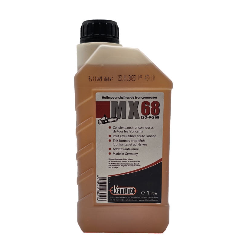 Huile de chaîne de tronçonneuse KETTLITZ-MX68 Minérale - 1 Litre ISO VG 68