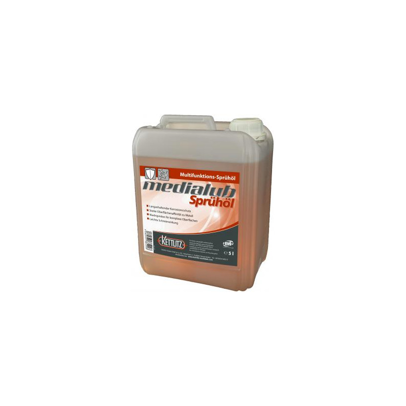 Huile de pulvérisation anti-corrosion KETTLITZ-Medialub Sprühöl - 5 Litres Huile de pulvérisation anti-corrosion KETTLITZ-Medialub Sprühöl - 5 Litres