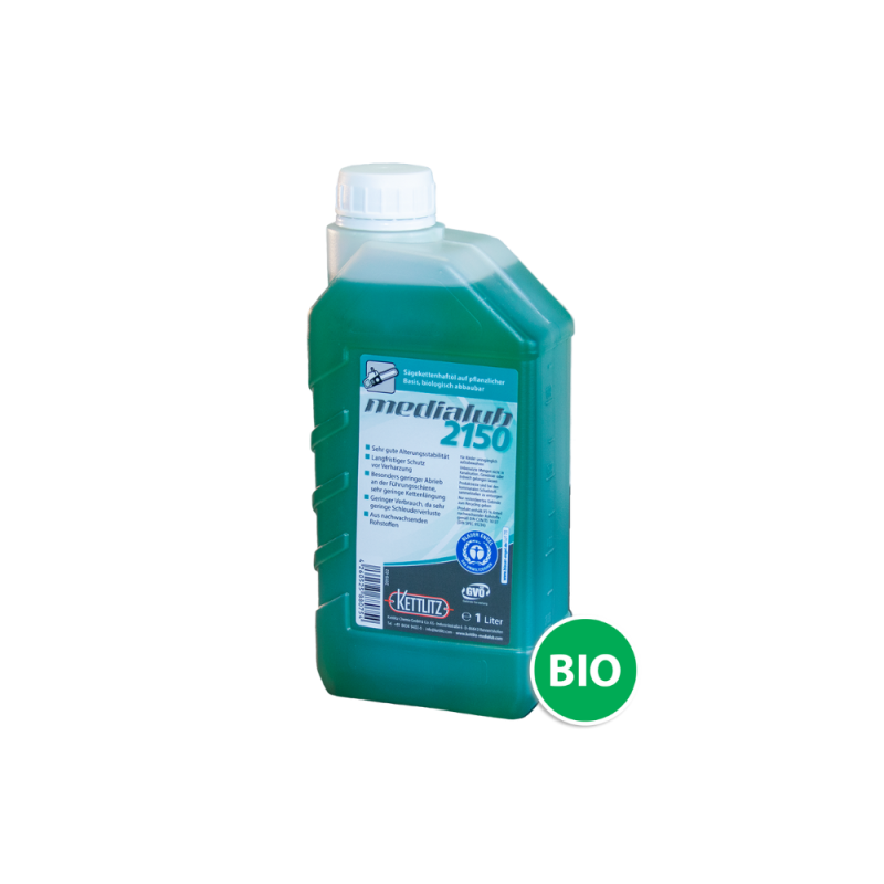 Huile de chaîne de tronçonneuse KETTLITZ-Medialub 2150 Biodégradable - 1 Litre "BLUE ANGEL" ISO VG 150