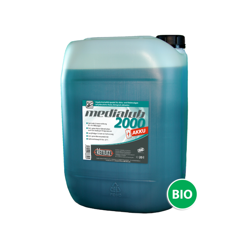 Huile de chaîne de tronçonneuse KETTLITZ-Medialub 2000 AKKU Biodégradable - 20 Litres ISO VG 46