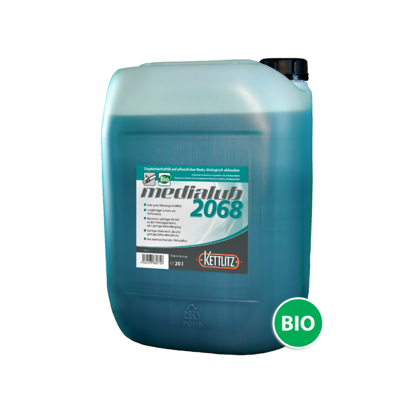 Huile de chaîne de tronçonneuse KETTLITZ-Medialub 2068 Biodégradable - 20 Litres ISO VG 68 Huile de chaîne de tronçonneuse KETTLITZ-Medialub 2068 Biodégradable - 20 Litres ISO VG 68
